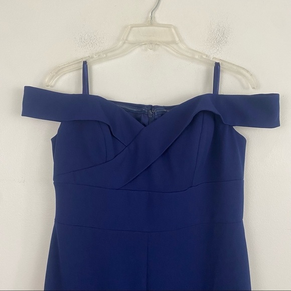 AIDAN BY AIDAN MATTOX navy off the shoulder maxi formal dress - Picture 6 of 6